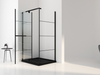 Black Frame With Black Grid Pivot Shower Door 