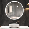  Round Shape Touch Sensor LED Mirror with Black Tape