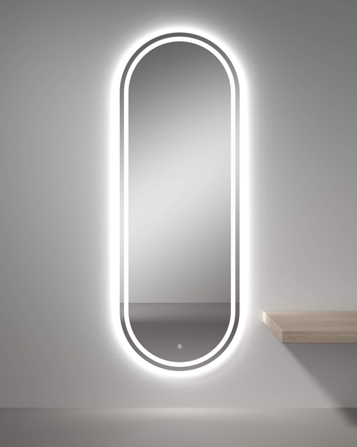 Oval Design Temper Glass Sensor LED Bathroom Mirror