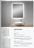 Backlit Rectangular Lighting Directly Led Mirror