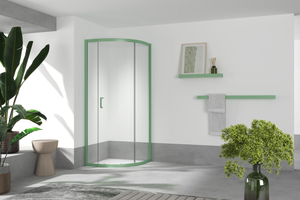 Single Door Macaron Color Aluminium Frame Quadrant Sliding Shower Enclosure