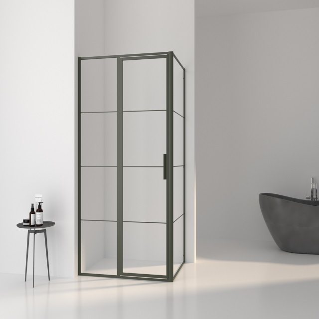 Alu frame wall-to-wall shower enclosure