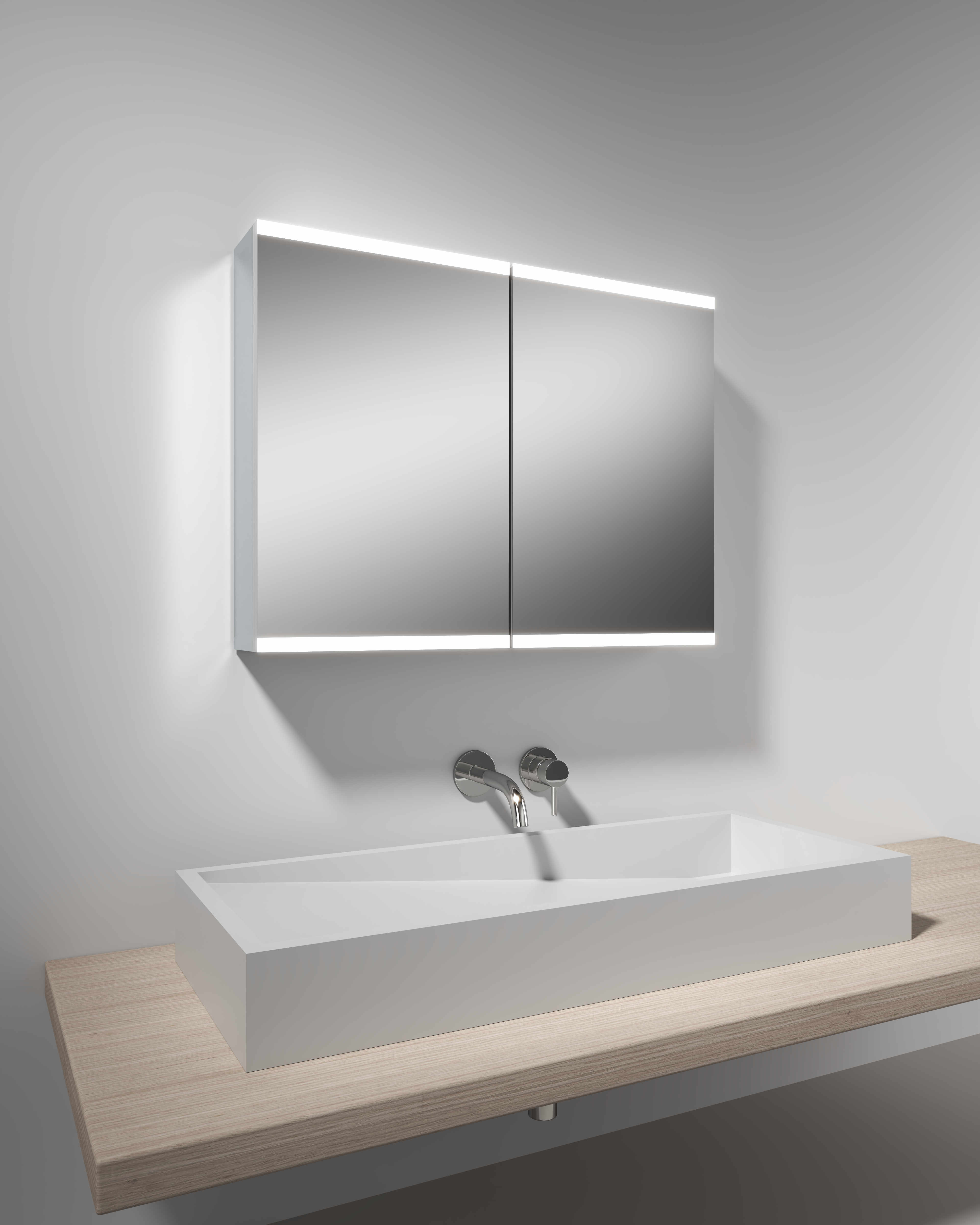 What is a recessed mirror cabinet?