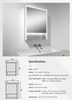  IP44, Dimmable LED Cabinet Mirror with Optional Functions