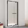 Pivoting Clear Glass Matt Black Finish Frame Shower Enclosure