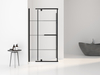 Black Frame With Black Grid Pivot Shower Door 