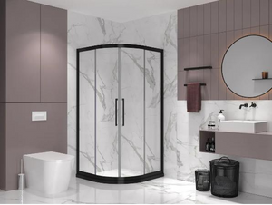 Curved Bathroom Sliding Shower Enclosures with Tempered Clear Glass