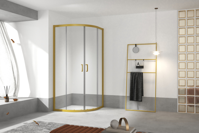 Double Door Macaron Color Aluminium Frame Quadrant Sliding Shower Enclosure