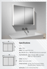 Illuminated Acrylic Decor Double Door Wall Mounted LED Mirror Cabinet 