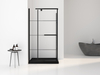 Black Frame With Black Grid Pivot Shower Door 