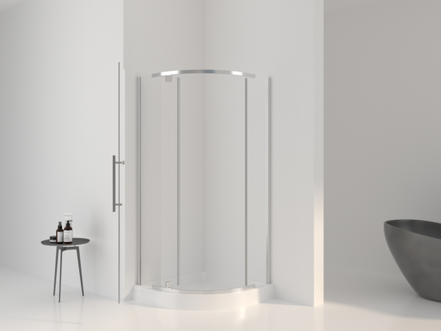 Chrome Finish Aluminium Frame Quadrant Sliding Shower Enclosure