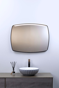 Wall-Mounted Black Aluminium Frame Bathroom LED Mirror 