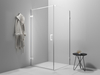 Walk-in shower panel with stainless steel bracket