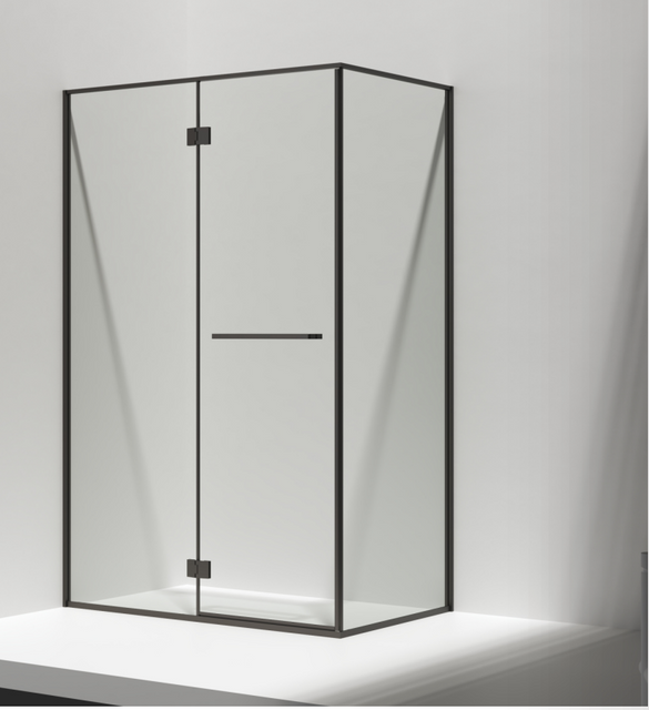 Luxury 304 S.S. Slim Frame Hinge Shower Enclosure with Side panel