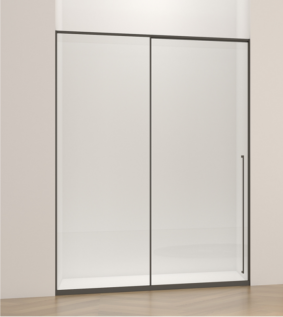 Tempered Glass New Design Soft Closing 304 S.S.Slim Frame Sliding Door With Optional Finish