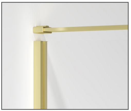 Brushed Golden Finished Mordern Design Shower Door with 304 S.S. Slim Frame 10mm Tempered