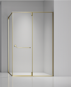 Mordern Design Brushed Golden Finished 304 S.S. Slim Frame 10mm Temperedt glass Bathroom Shower Door