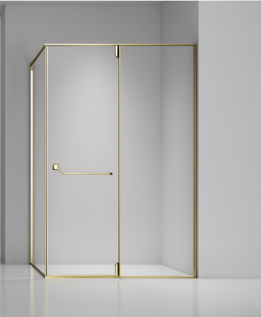 Mordern Design Brushed Golden Finished 304 S.S. Slim Frame 10mm Temperedt glass Bathroom Shower Door