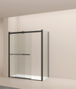 Black Finish Sliding Bypassing Shower Door With Aluminium Frame Tempered Glass