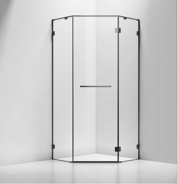 Luxury Diamond Minimalist life Shower Enclosure with Gun Metal Frame