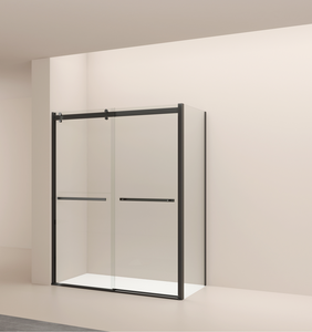 Black Finish Sliding Bypassing Shower Door With Aluminium Frame Tempered Glass